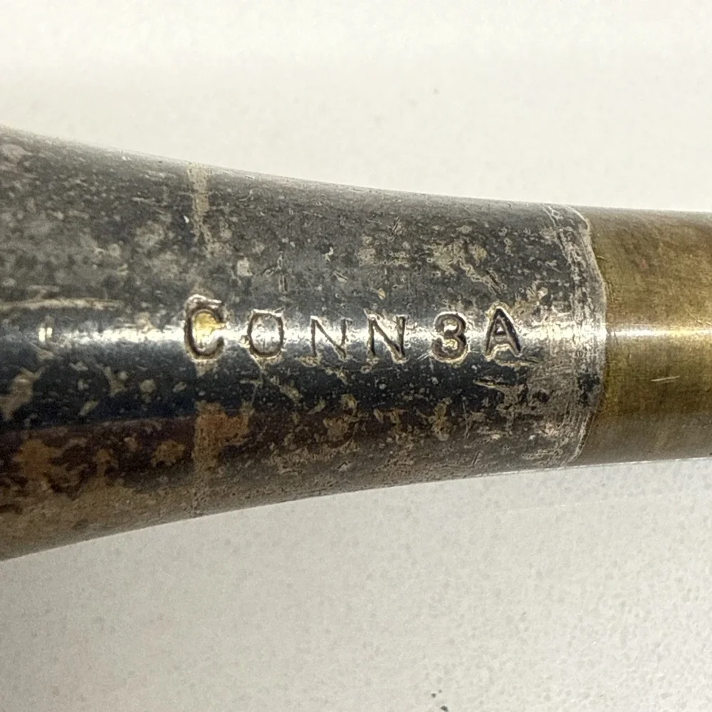 Vintage Conn 3A Small Shank Trombone Mouthpiece Silver Plated w/ Rubber Case